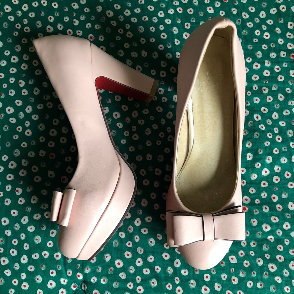 Pink Bow Heels